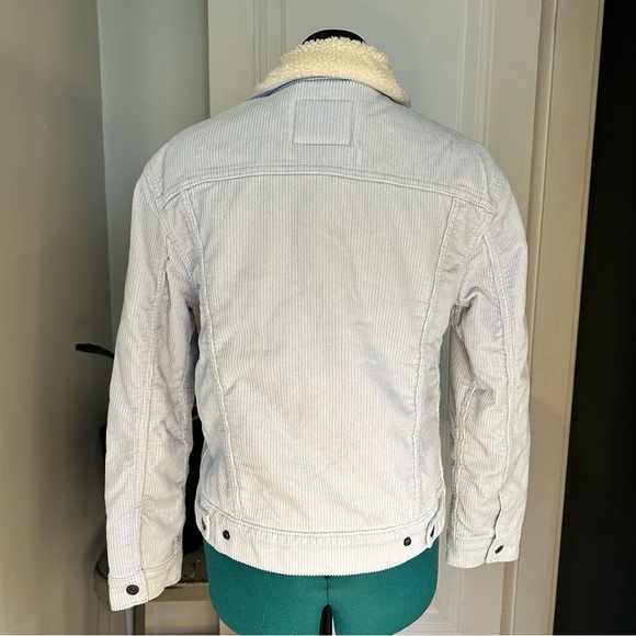 Levi’s Light Blue Sherpa-Lined Button Down Corduroy Jacket XS - Picture 6 of 15
